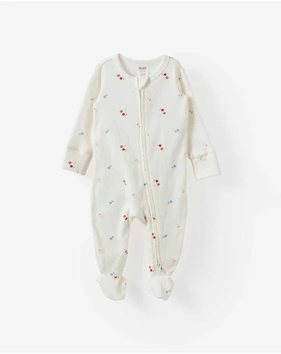 Cotton On Kids - Littlie Organic Long Sleeve Zip Romper
