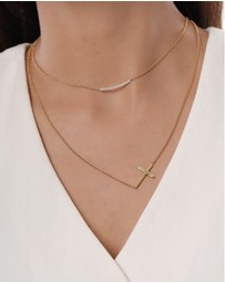 Elli Jewelry - Necklace Cross Pendant 925 Sterling Silver Gold-Plated