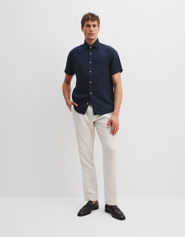 Country Road - Organically Grown Linen Regular Fit Short Sleeve Shirt