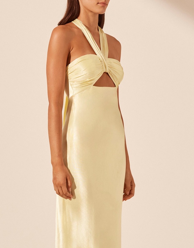 Shona Joy - La Lune Ruched Halter Maxi Dress