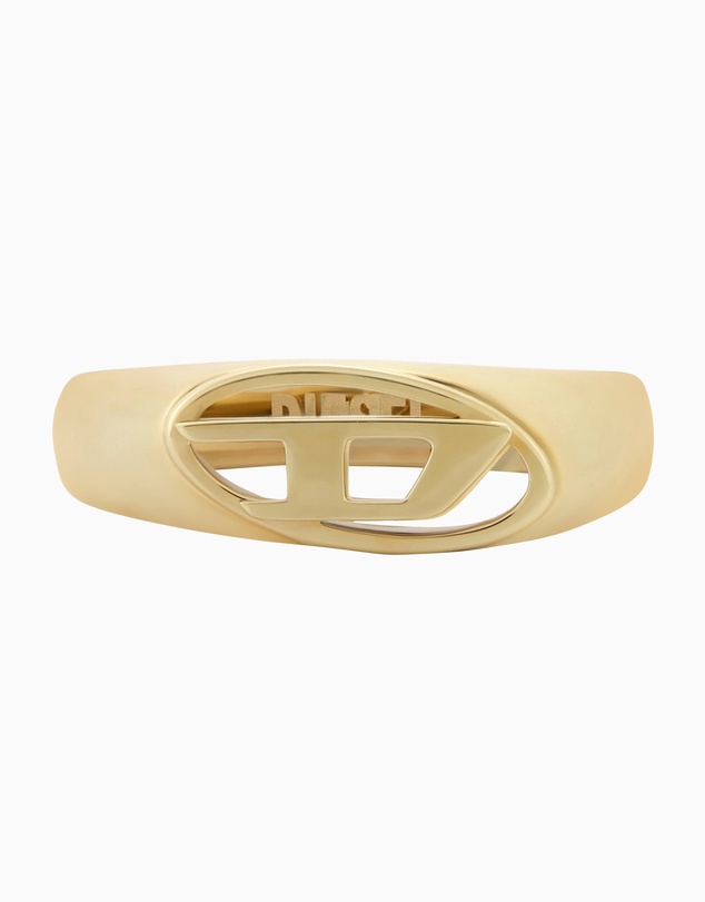 Diesel - Oval D Logo Gold Tone Ring