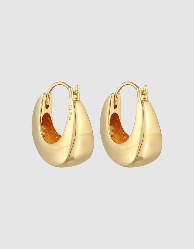 Elli Jewelry - Chunky Hoop Earrings in Gold-Plated 925 Silver