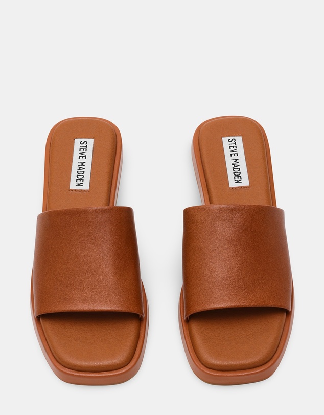 Steve Madden - Holmes Cognac Leather Sandals