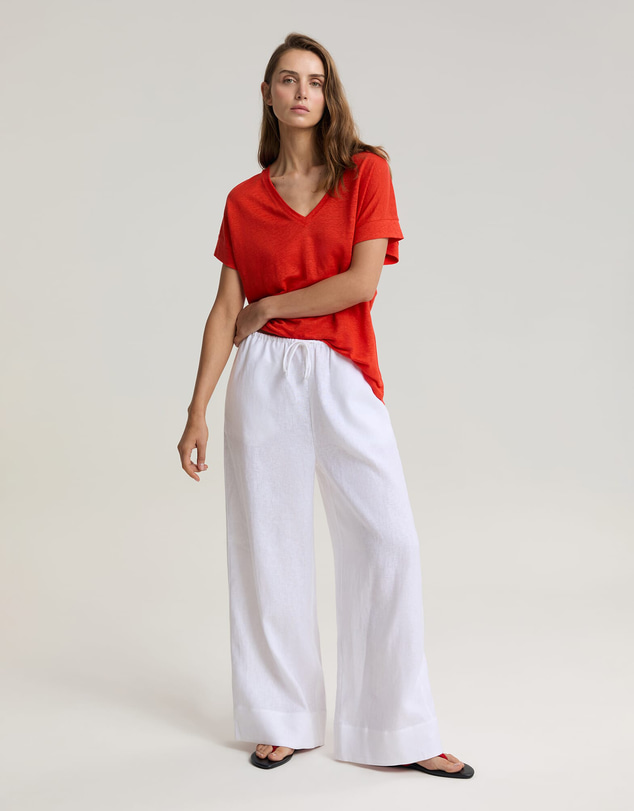 Sportscraft - Tonia V Neck Linen Tee