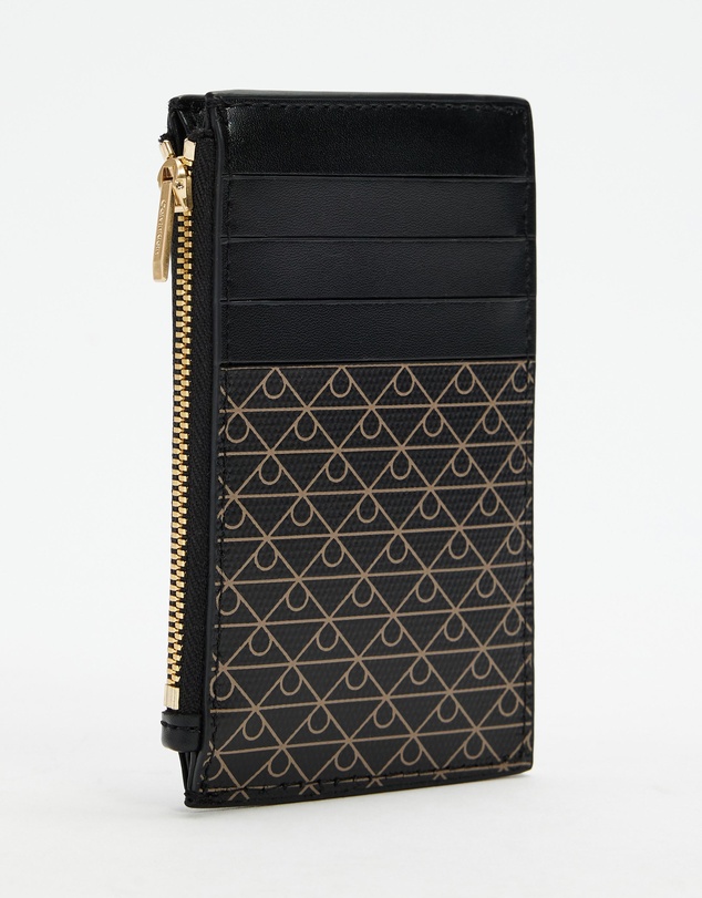 Calvin Klein - Emblem Allover Print Top Zip Cardcase