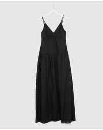 Revibe - Repaired AERE Bree V Neck Linen Maxi Dress - AU 10
