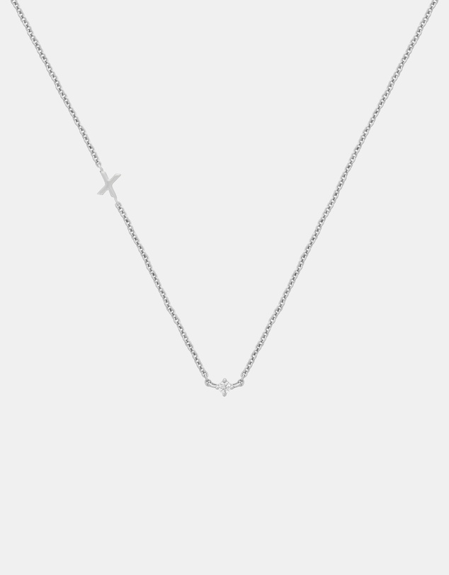 YCL  - Petite Initial Necklace X - Sterling Silver