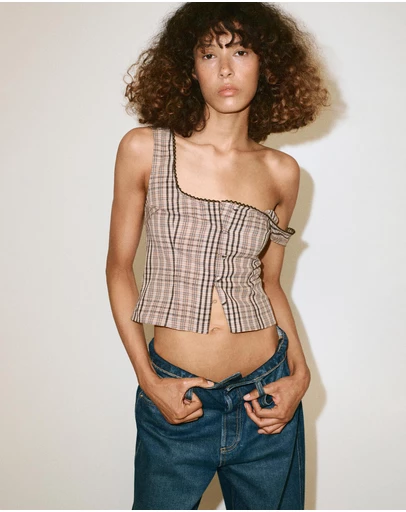 M.N.G - Checked Cotton Top