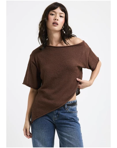 Subtitled - Asymmetric Knit Top