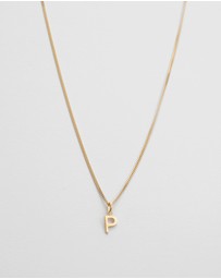 Kirstin Ash - P Outline Initial Necklace