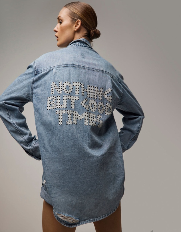 ONE TEASPOON - 25th Anniversary Limited Edition Everyday Studded Denim Shirt - Salty Dog