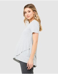Ripe Maternity - Short Sleeve Raw Edge Nursing Top