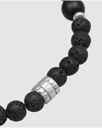 Kuzzoi - ICONIC EXCLUSIVE - Bracelet Men Onyx Black Vintage in 925 Sterling Silver Oxidized