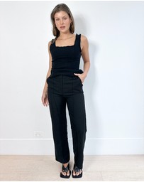 Cirkular - Pre-Loved - Marle Black Frayed Top