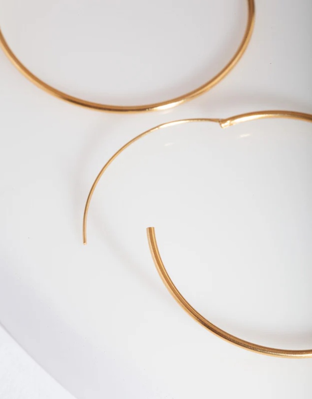 Lovisa - Gold Plated Sterling Silver 40mm Hoop Earrings