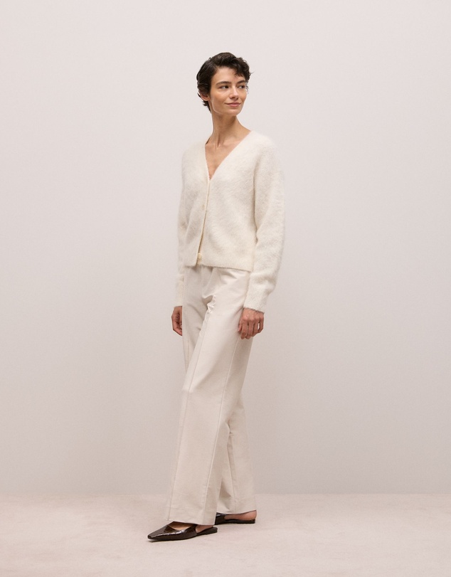 Trenery - Brushed Alpaca Cardigan in Marshmallow
