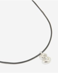 Lovisa - Waterproof Stainless Steel Large Bubble Letter S Cord Necklace