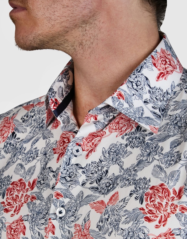 Abelard - Outline Print Slim Fit Shirt