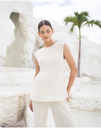 Soon Maternity - Collette Linen Knit Feeding Tank