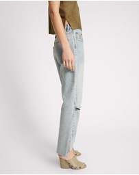 ONE TEASPOON - Fleetwood Zipped Hooligans Mid Waist Relaxed Cropped Jeans