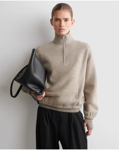 COS - Boiled Merino Wool Zip-Up Jumper