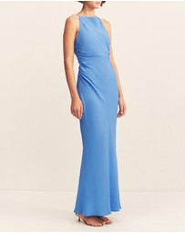 Shona Joy - Pierce High Neck Ruched Maxi Dress