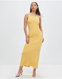 Third Form - Mode Straight Neck Maxi Dress