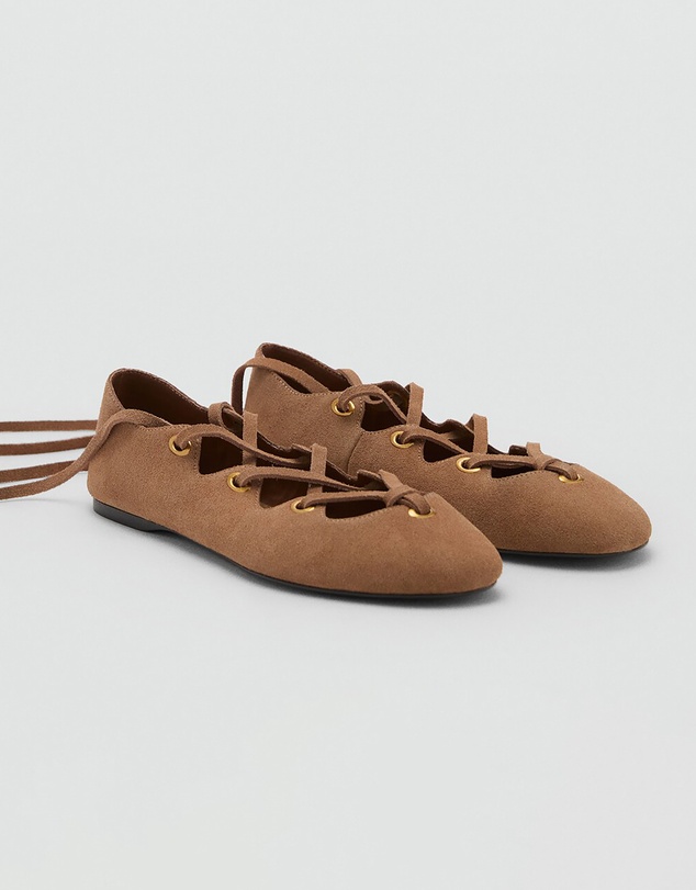 M.N.G - Lace Leather Flat