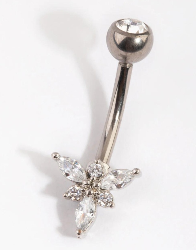 Lovisa - Titanium Diamante Belly Bar