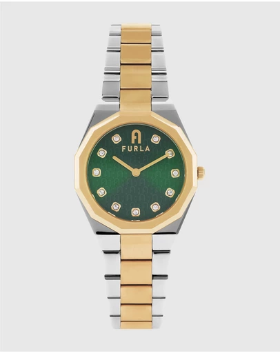 Furla - Heritage Furla 1927 35mm Green Dial with Gold Two Tone Strap