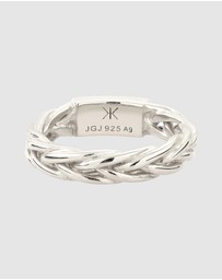 Kuzzoi - ICONIC EXCLUSIVE - Ring Male Bandring Braid Pattern 925 Sterling Silver