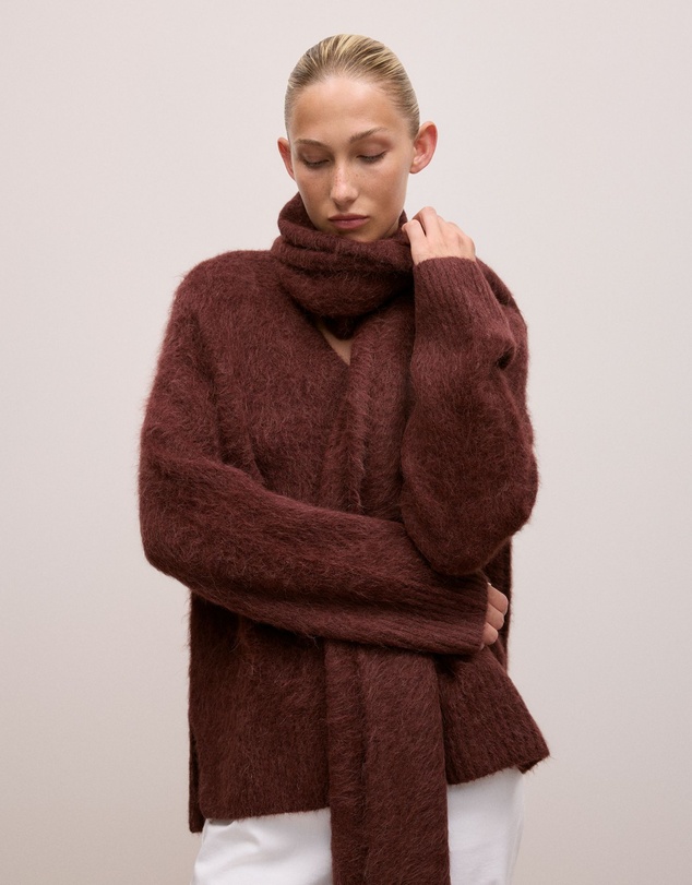 Trenery - Brushed Alpaca Scarf in Espresso
