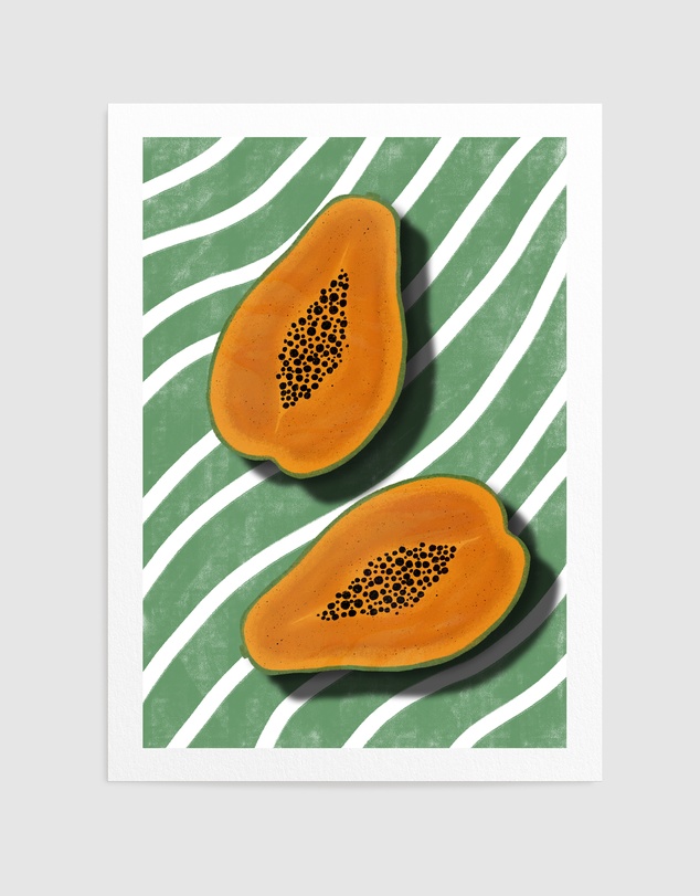 Olive et Oriel - Papayas by Emeliemaria Art Print