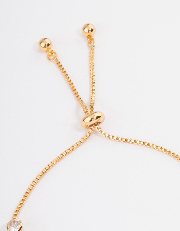 Lovisa - Gold Plated Round Cubic Zirconia Toggle Tennis Bracelet