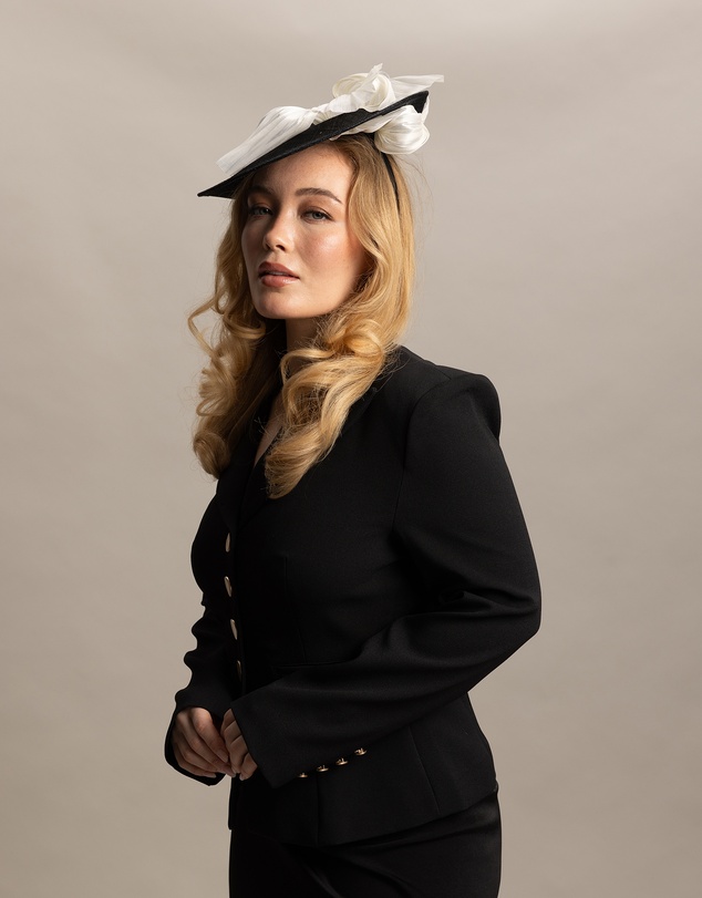 Morgan & Taylor - Yumi Fascinator in Black & White