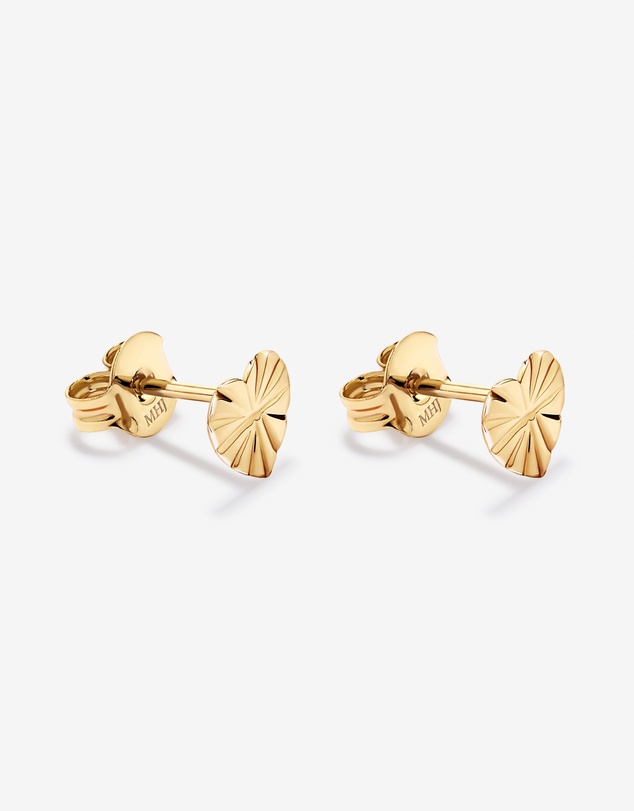 Michael Hill - Textured Heart Stud Earrings in 18kt Vermeil