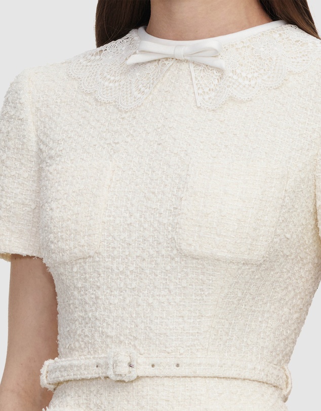 Self Portrait - Boucle Taffeta Midi Dress