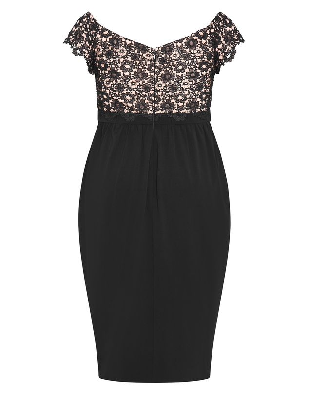 City Chic - Plus sizeLace Glamour Midi Dress - black