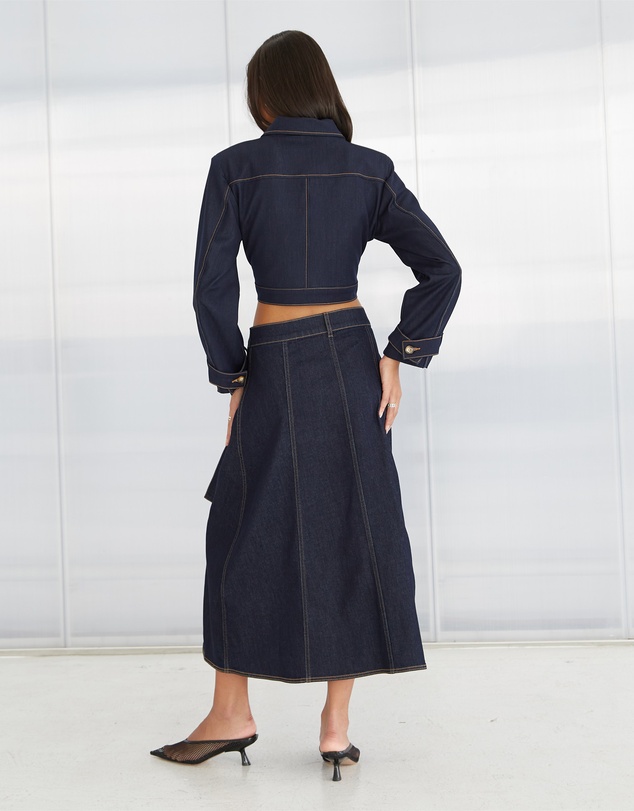 DRICOPER DENIM - Tiffe Wrap Denim Skirt