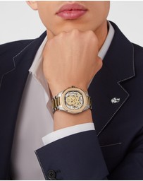 Philipp Plein - Skeleton Spectre 42mm Gold Case Silver Bracelet