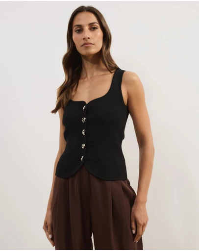 Atmos&Here - Elly Square Neckline Knit Tank