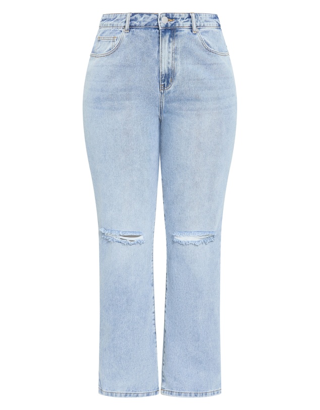 City Chic - Plus size Harley Fit Hanna Straight Leg Regular Jean - light wash