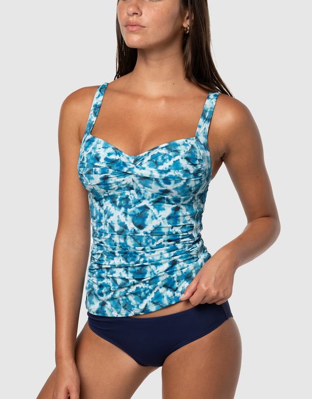 Nip Tuck Swim - Celestial Waters Joanne Multifit Ruched Front Tankini Top