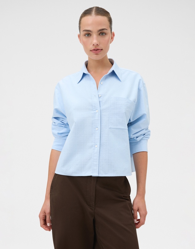 Oroton - Oxford Cropped Shirt