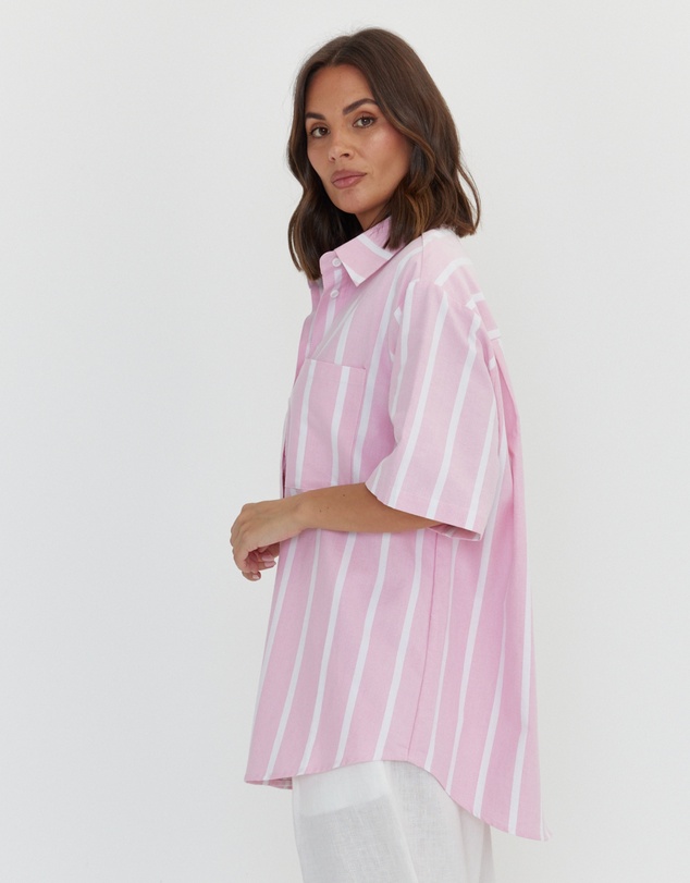 ALEXANDRA - Rogue Shirt Pink Chambray Stripe