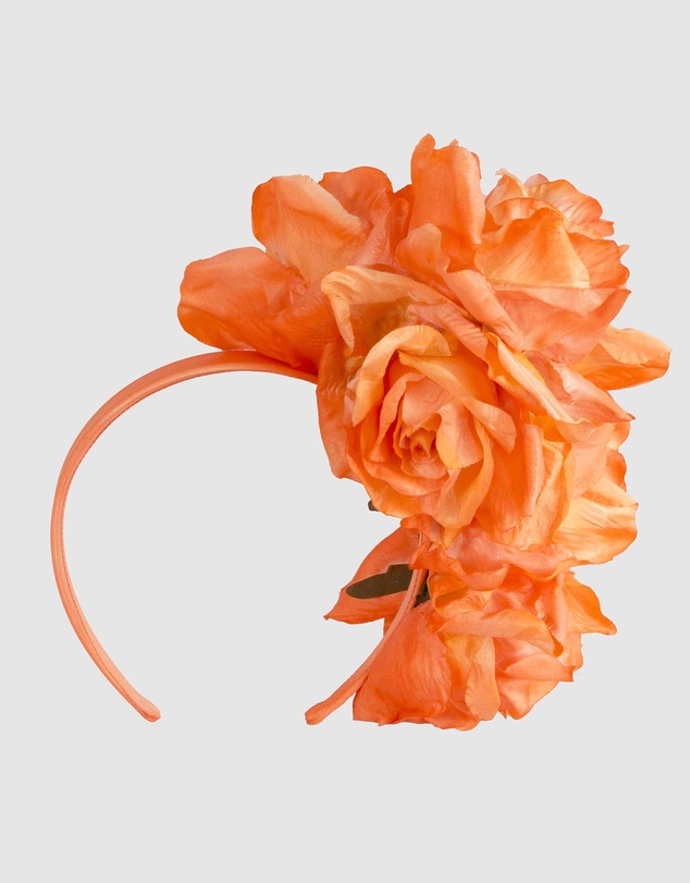 Max Alexander - Large Orange Flower Fascinator Headband