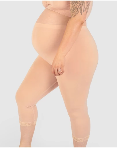 B Free Intimate Apparel - Maternity Anti Chafing High Rise 3/4 Cotton Rich Leggings