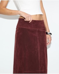 Dazie - Bailey Faux Suede Midi Skirt