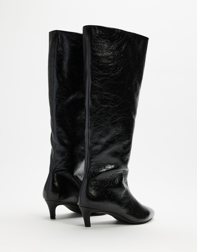 AERE - Nara Knee High Heeled Leather Boots