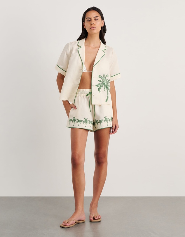 Jag - Palm Embroidered Shirt